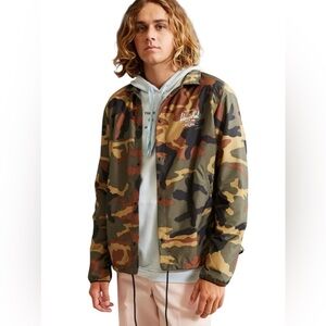 Herschel Camo Coach Jacket Small Lightweight Button Front Outdoor Streetwear